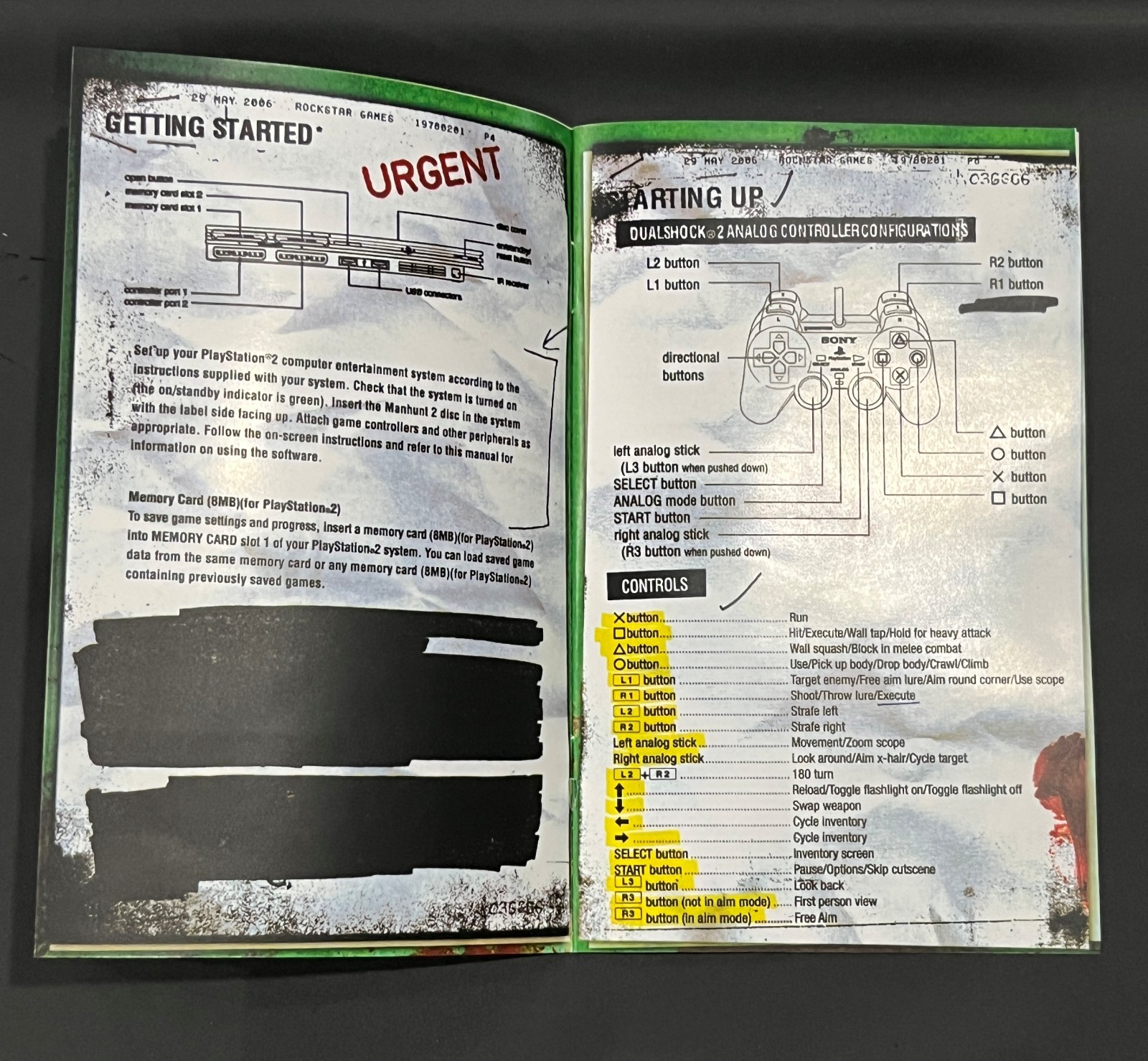 Replacement Manual for - Manhunt 2 - Sony PS2 Instruction Booklet