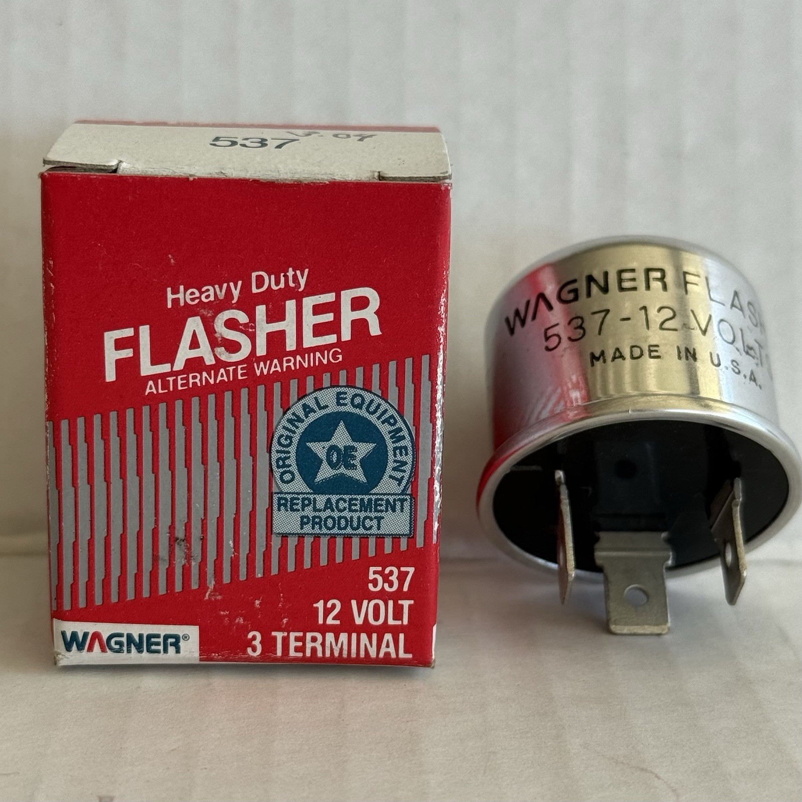 Wagner Alternate Warning Heavy Duty Flasher 537 12V DC 3 Prong Made in USA