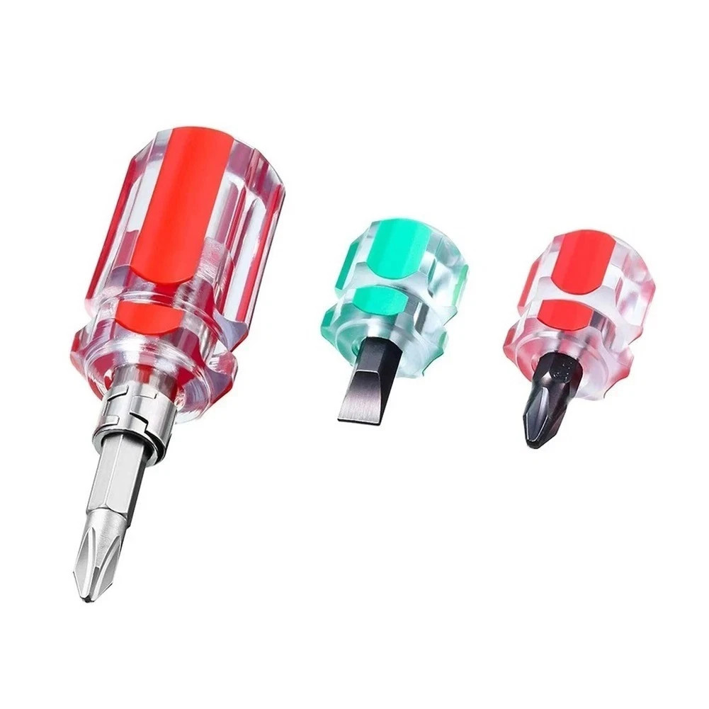 3Pcs Mini Screwdriver Set Short Flat & Phillips 2-in-1 Repair Tool Kit USA