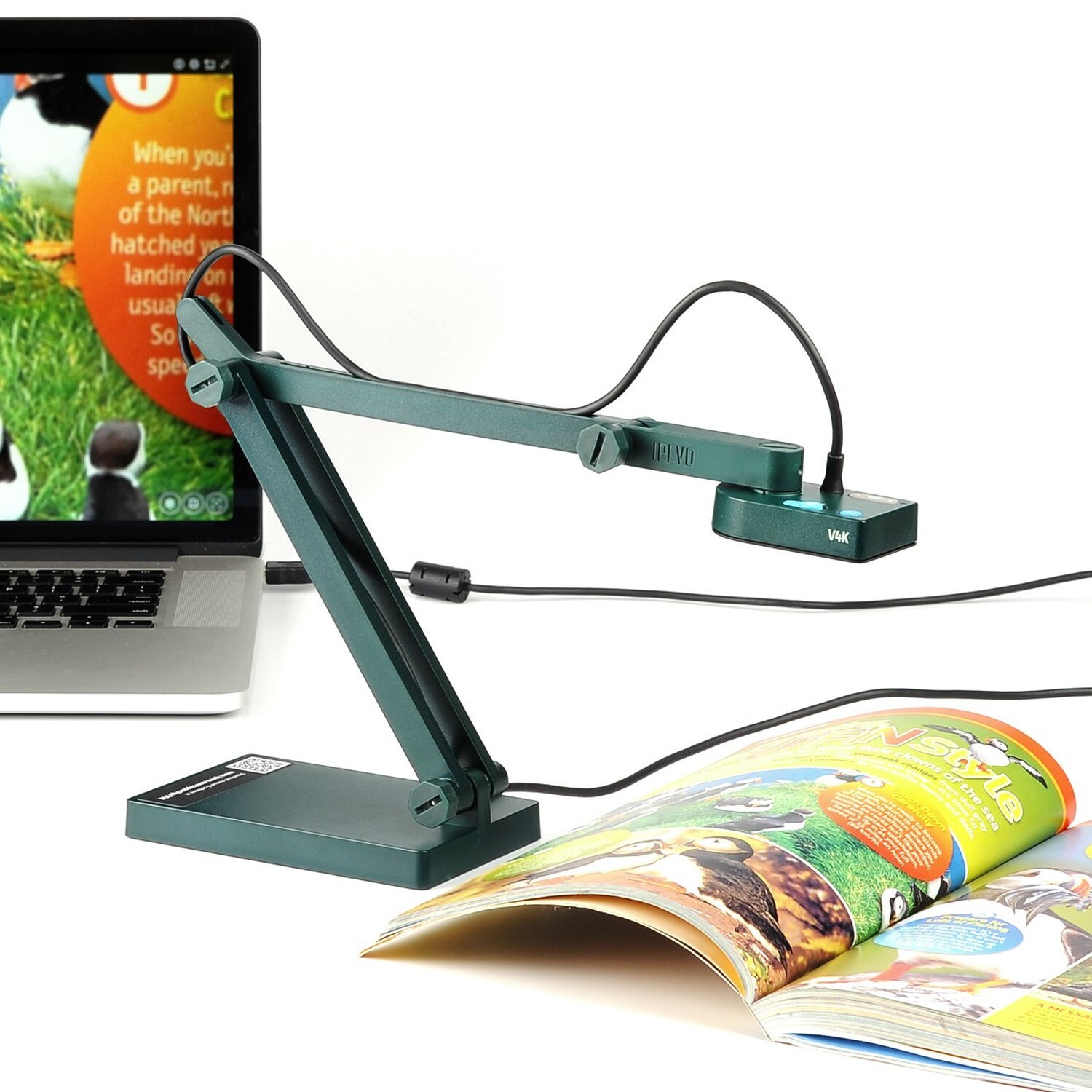 IPEVO V4K Ultra High Definition 8MP USB Document Camera — Mac OS, Windows, Ch...