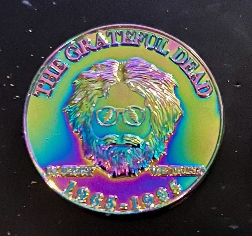 GRATEFUL DEAD Jerry Garcia Poker Chip Metal Coin