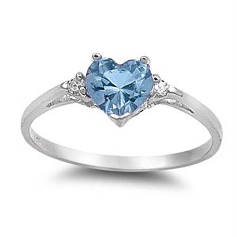 Elegant woman heart shape 1.85ct CZ Zircon 925 Silver Filled ring Sz 6-10