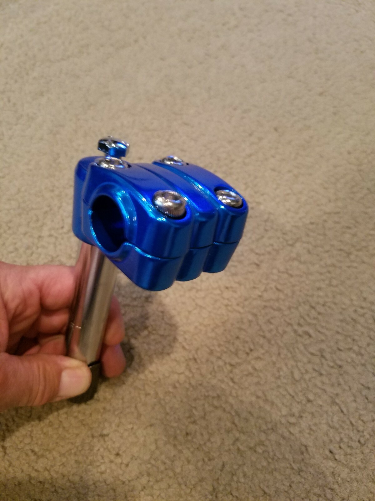NEW BMX FREESTYLE BICYCLE GOOSENECK STEM 21.1mm BLUE ALLOY, SCHWINN'S, CRUISERS