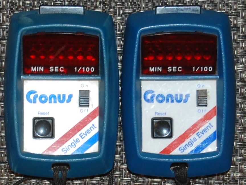 2 Cronu Single Event Stop Watches (Tested Works)