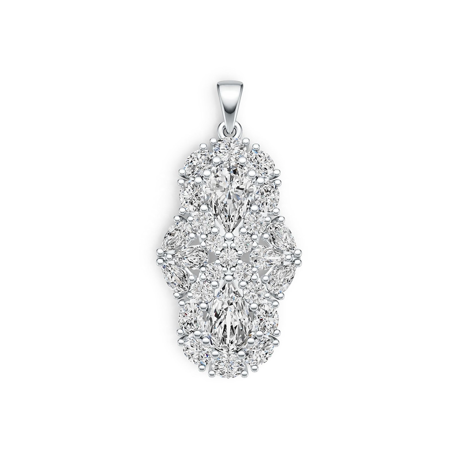 Sterling Silver Semi Mount Pendant Setting Pear PE 9X6mm