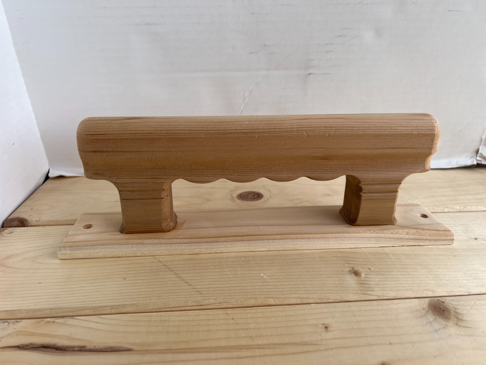 Cedar Wood Sauna Door Handle – XL 13.5" – Handmade – Unfinished – Rustic Look