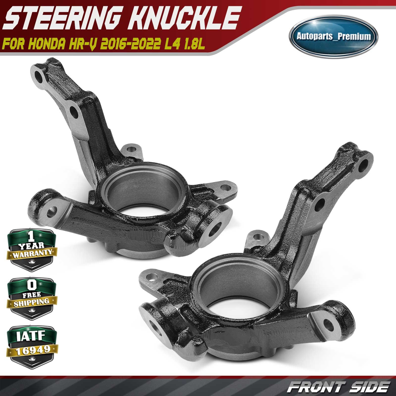 2x Front Driver & Passenger Steering Knuckle for Honda HR-V 2016-2022 L4 1.8L