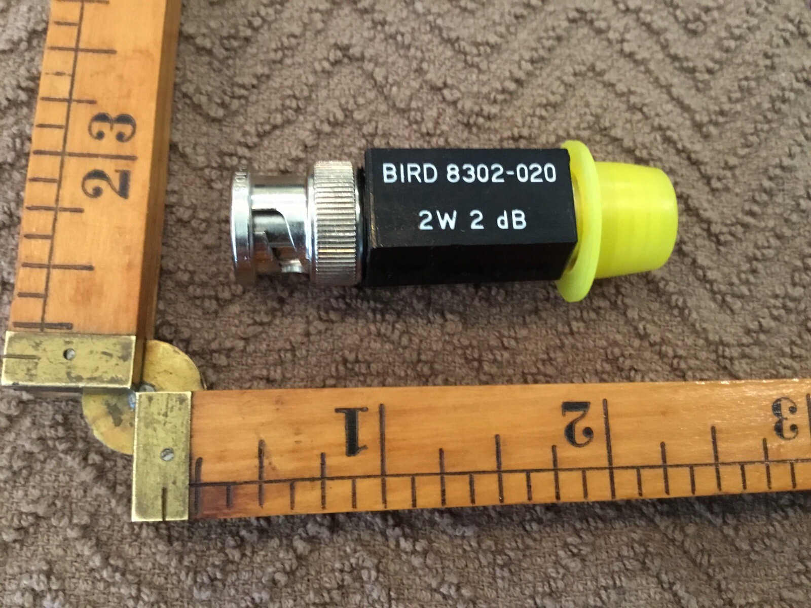 One NOS  BIRD 8302-020 RF COAXIAL ATTENUATOR 2W 2Db BNC CONNECTOR MFG 70998