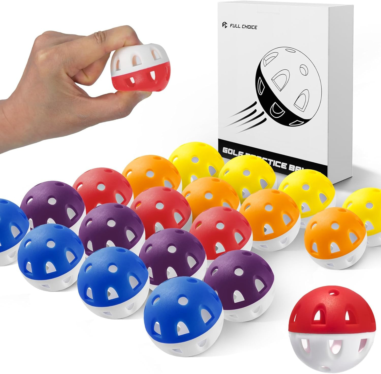 Wear-Resistant Practice Golf Balls (20 Pack), High Visibility for Easy Tracking,