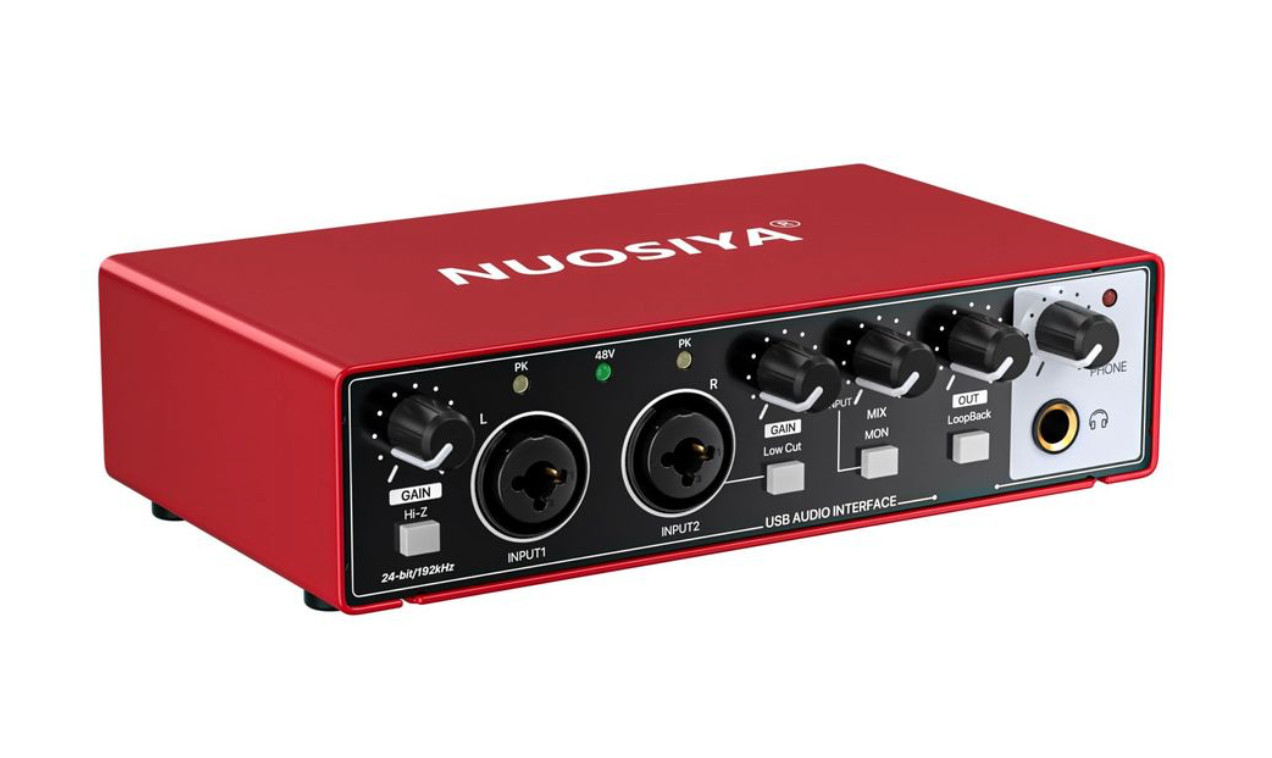 2i2 USB Audio Interface for PC Computer Recording Guitar for Mac 24Bit192kHZ