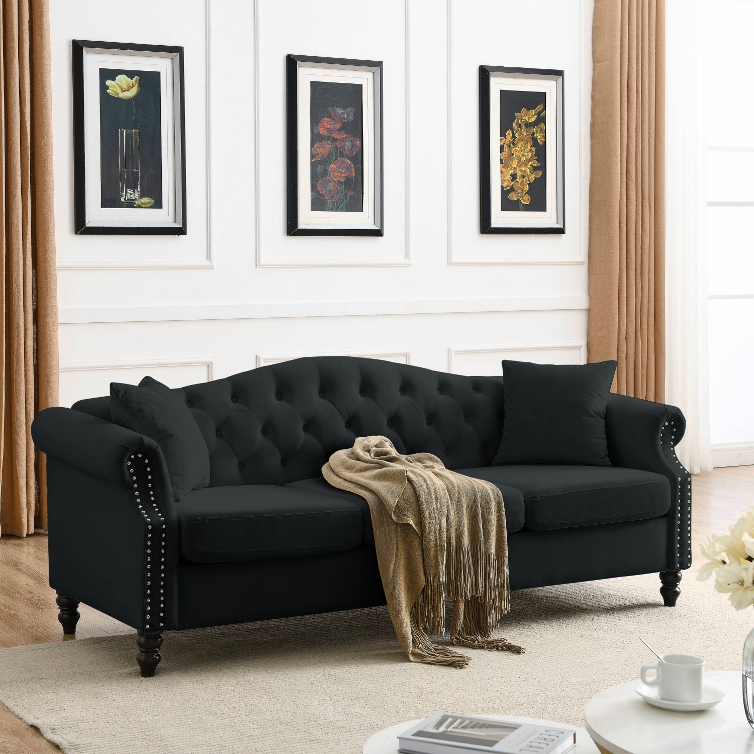 67'' Loveseat Sofa 2 Seater Velvet Upholstered Sofa Couch Living Room Sofa