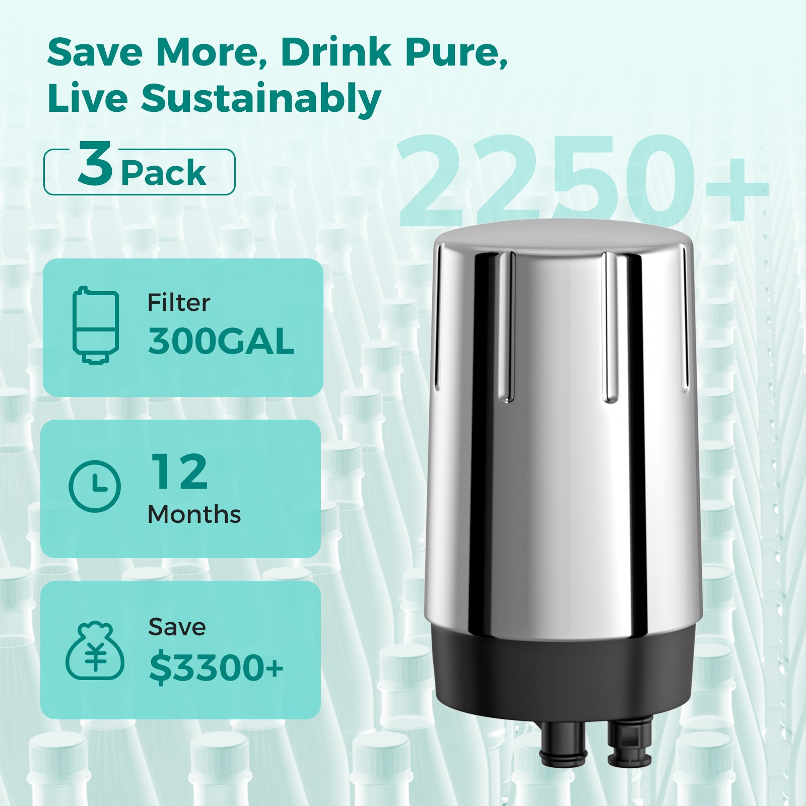 Brita® Faucet Filtration System Faucet Filter Replacement NSF 3-Pack US