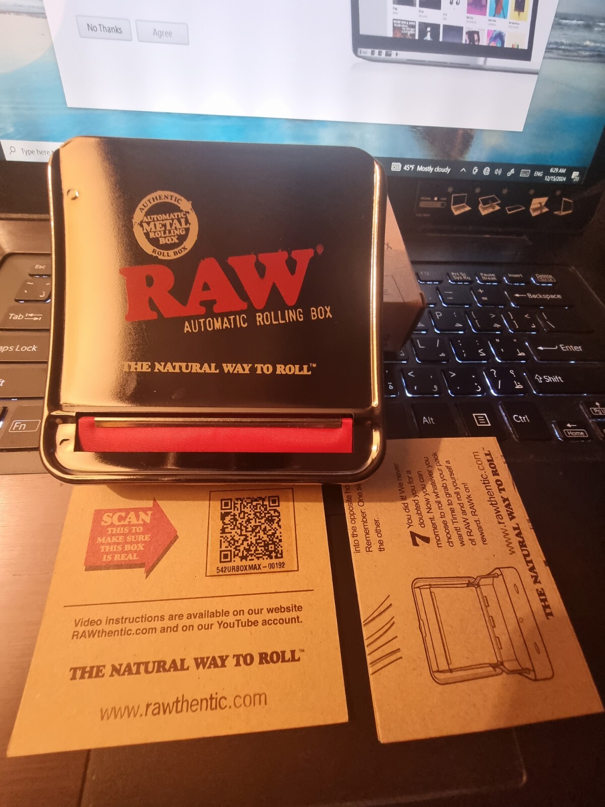RAW 79mm Adjustable Automatic Stainless Steel Cigarette Rolling Box RED, (Works