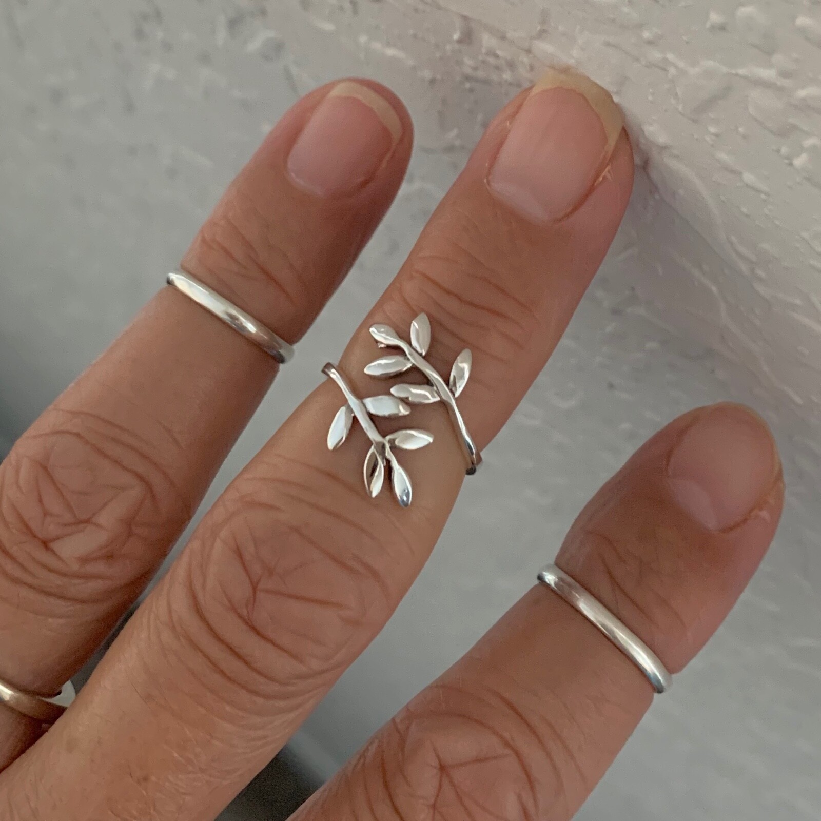 Sterling Silver Leaves Toe Ring, Leaf Ring, Silver Rings, Tree Ring