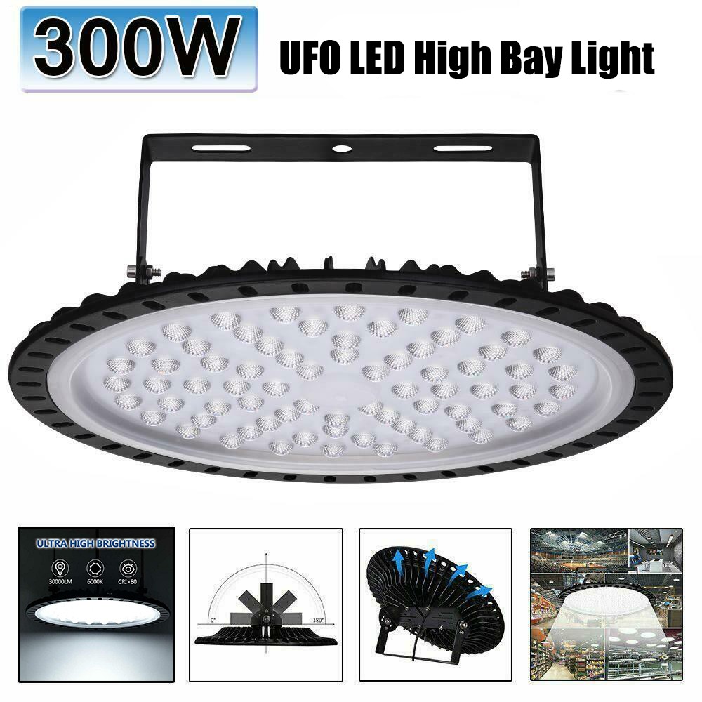 UFO LED High Bay Light 300 Watt Shop Bulb Lights Warehouse Gym Industrial Lamp