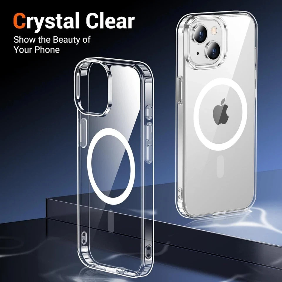 for iPhone 15, 14 & 13 Clear Case with Screen Protector, Anti-Yellowing, Shockpr