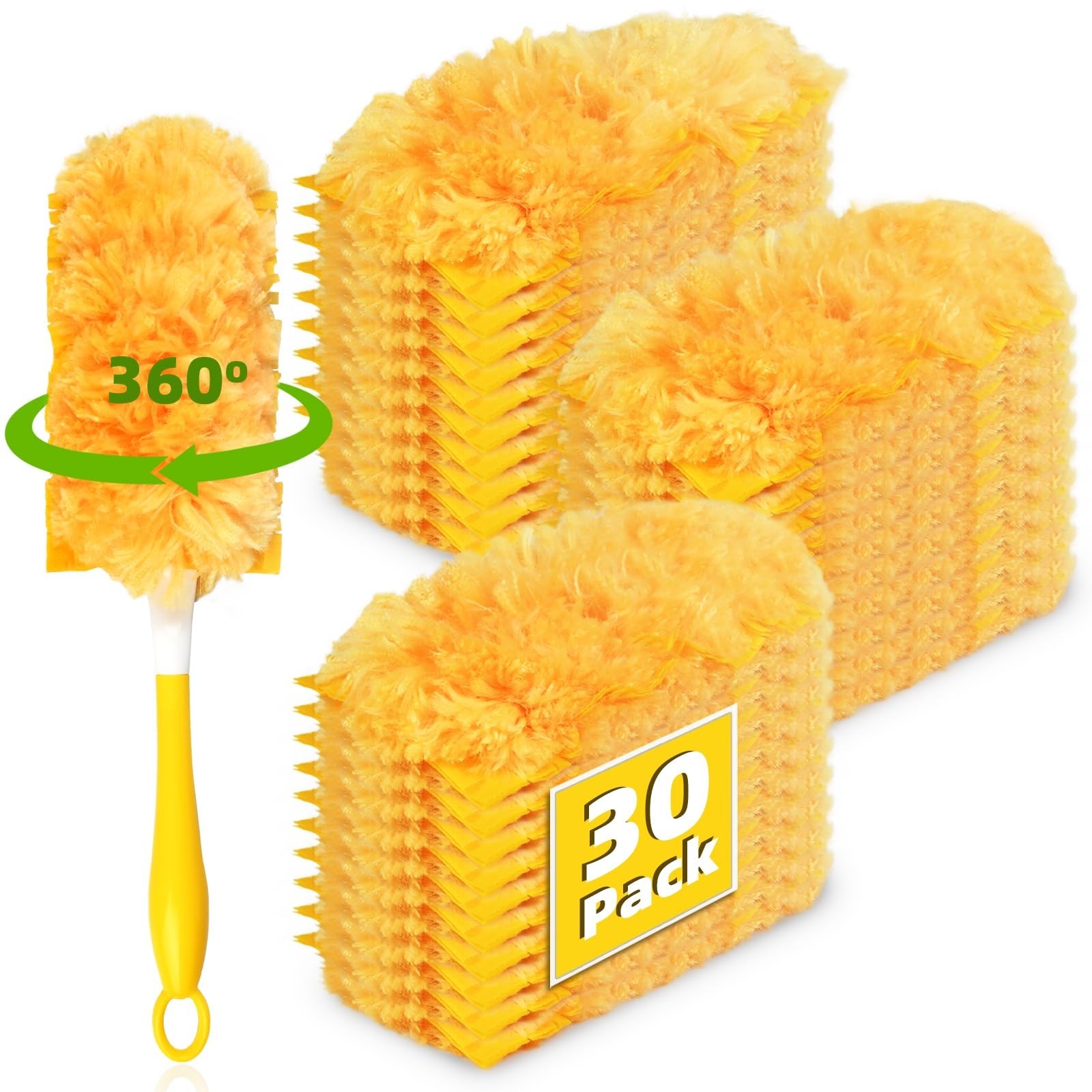 30 Pack 360 Dusters Refills for Swiffer Dusters, Unscented Heavy Duty Duster ...