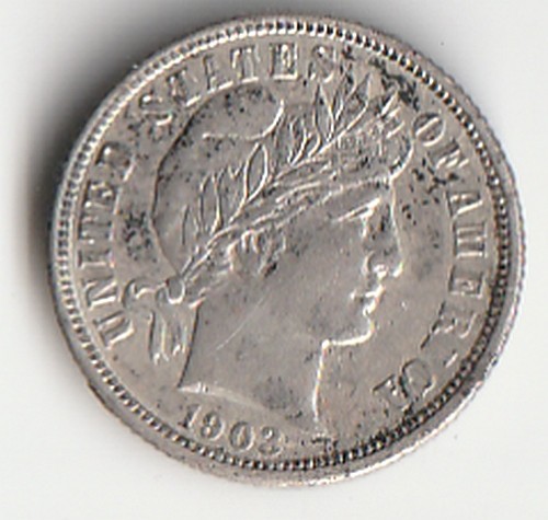 1903 P Barber Silver  Dime 10C Cents  Silver Very Nice