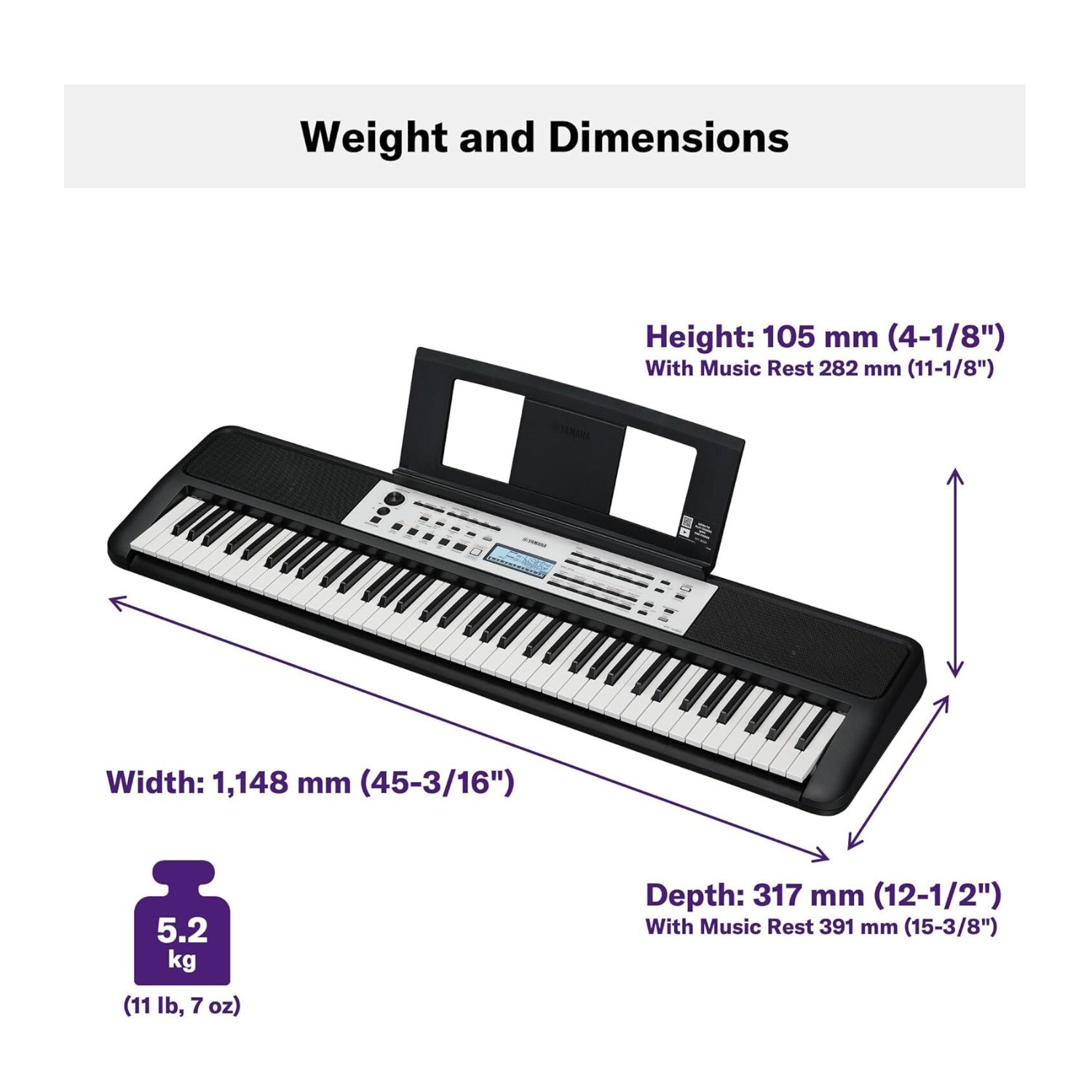 Yamaha YPT-W320 76-Key Touch-Sensitive Portable Keyboard