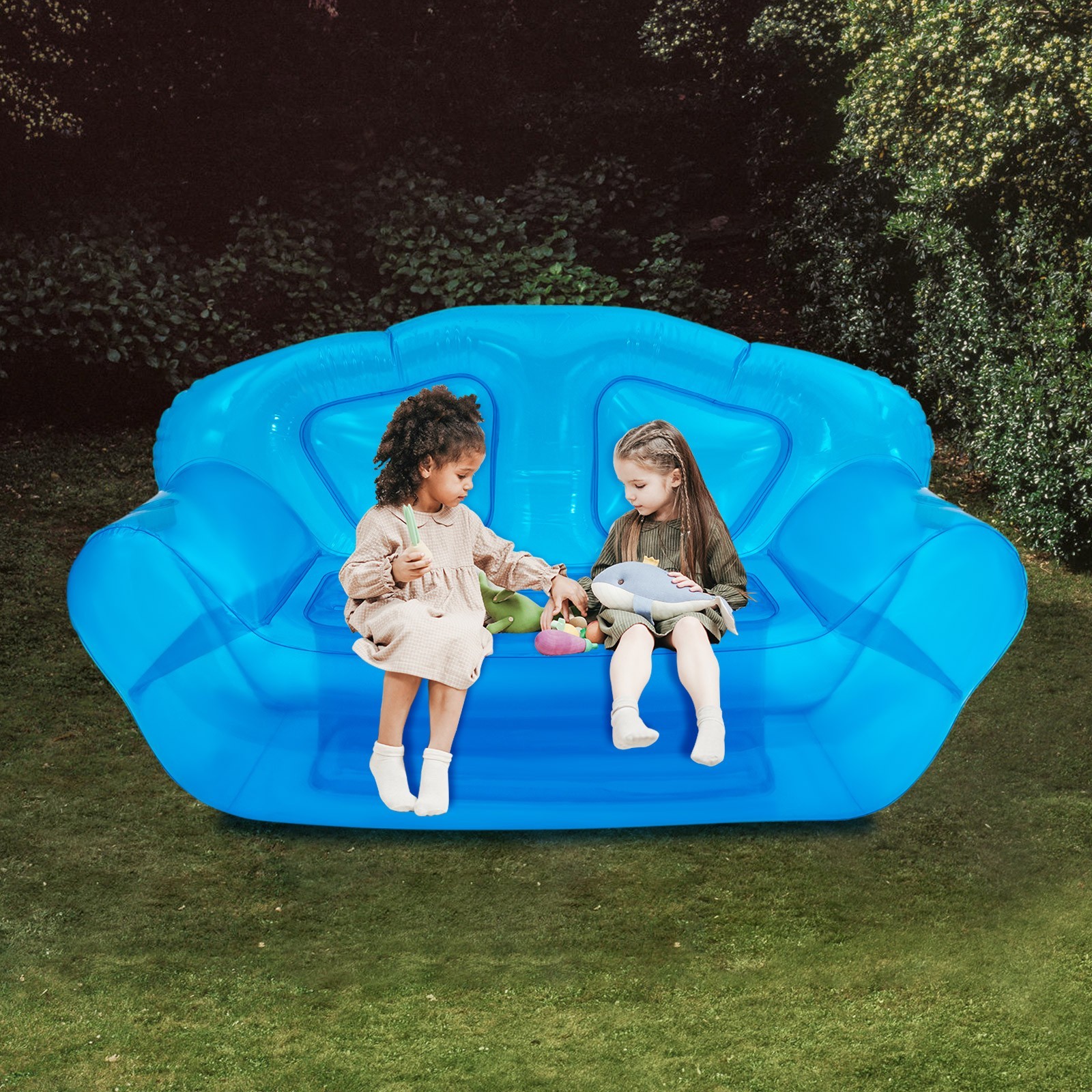 Inflatable Sofa Portable Inflatable Double Person Couch Patio Yard Camping Sofa