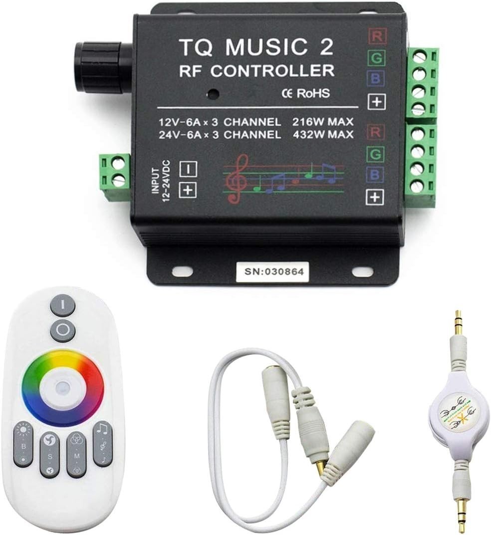 RGB LED Strip Controller with RF Remote Music Sync 15 Modes Touch Controller