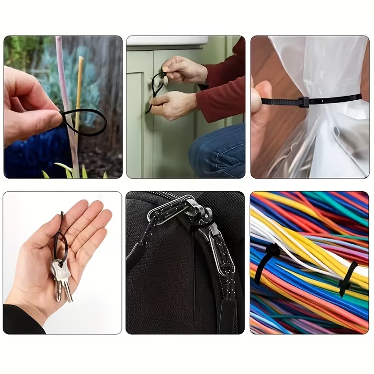 500 Pack Ties Cable Zip Ties Heavy Duty Plastic Self-Locking Nylon Ties