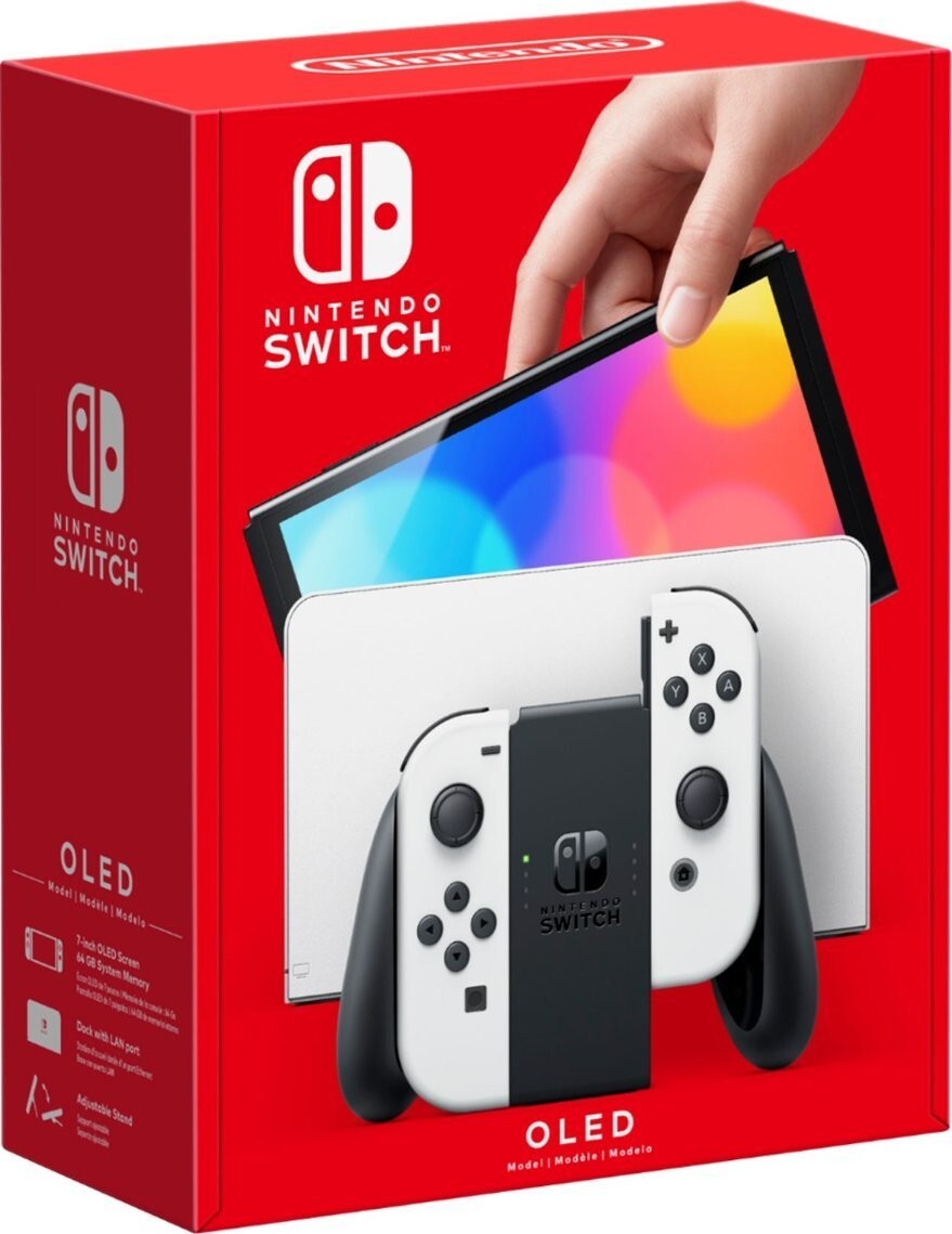 HACAJAWLR Nintendo OLED Joy Con Controller White (No Straps)