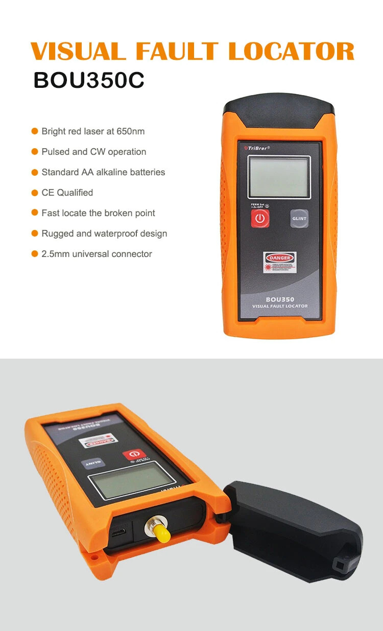 350C Handheld FTTH Fiber Optic Tool Kit | Optical Power Meter & Visual Fault Loc