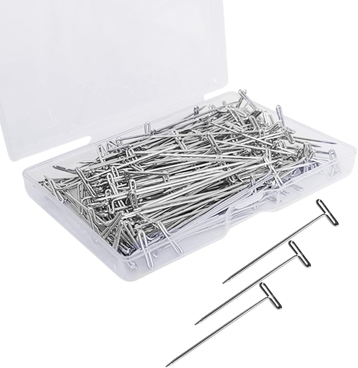200 Pcs Steel T-pins, Wig T-Pins, Stainless Steel T-pin, 2 Inch T-Pin for Knitti