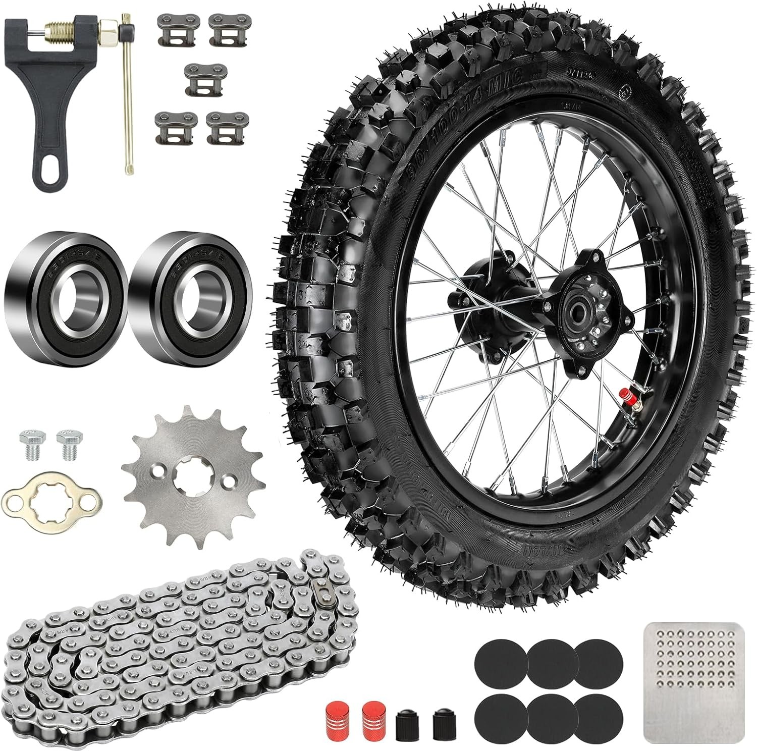 14'' Rear Wheel 90/100-14 3.00-14 Dirt Bike Tire Rim For CR80R CR85R CRF125F