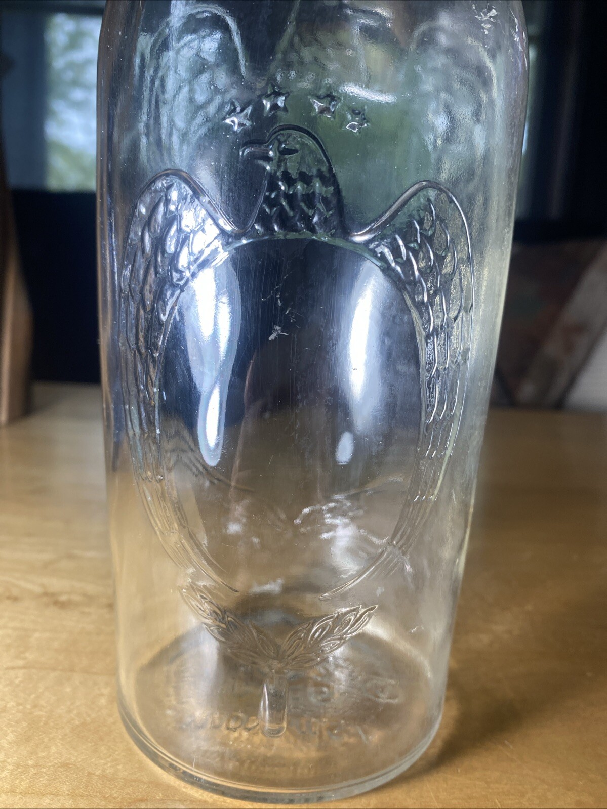 Vintage 1942 Calvert Whiskey Full Quart Embossed Eagles Bottle
