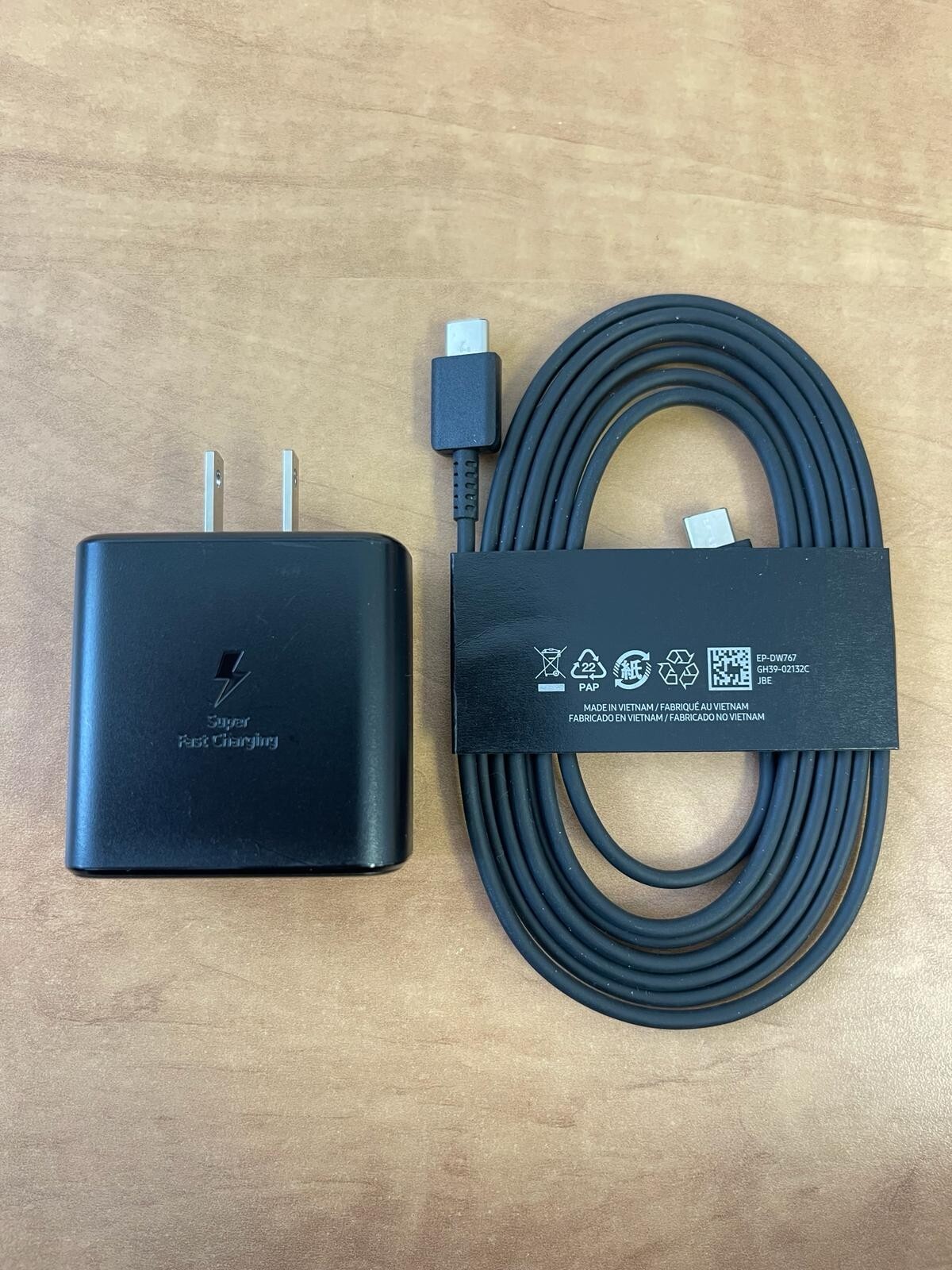Genuine Samsung 45W Charger and 6ft USB-C Cable for Galaxy S23 S24+ S25 Ultra