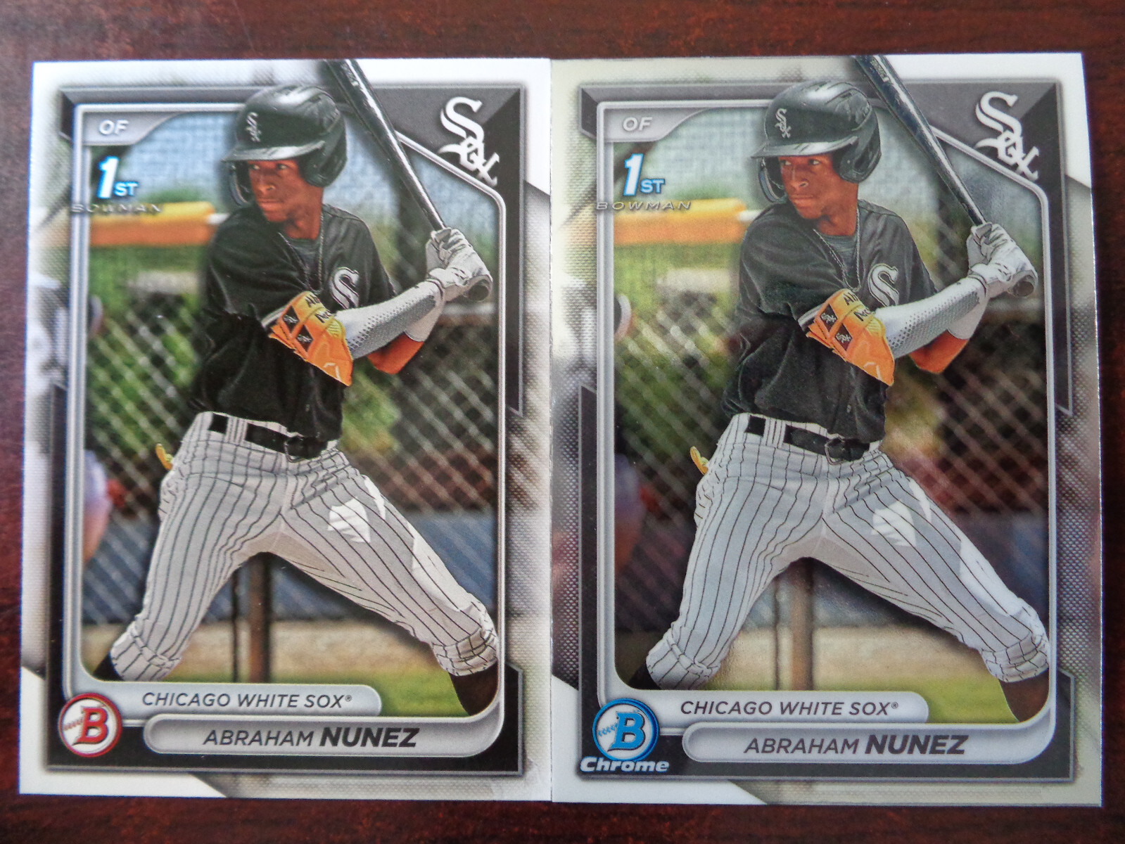 2024 Bowman Chrome & Paper Abraham Nunez #BCP-56 1st RC Lot of 2-WHITE SOX