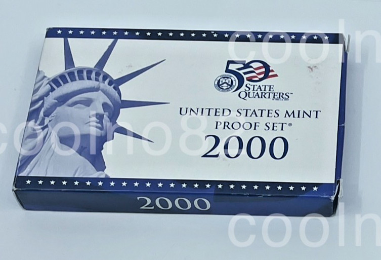 2000 S US Mint Clad Proof Set 10 Coin 50 State Quarters OGP Box w/COA NOT SILVER