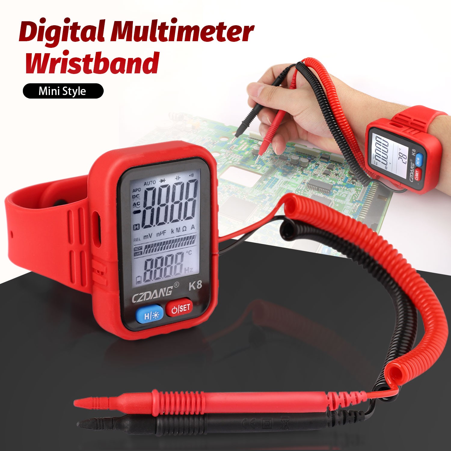 Wristband Digital Multimeter AC DC Voltmeter Ammeter Ohmmeter Volt Tester Meter