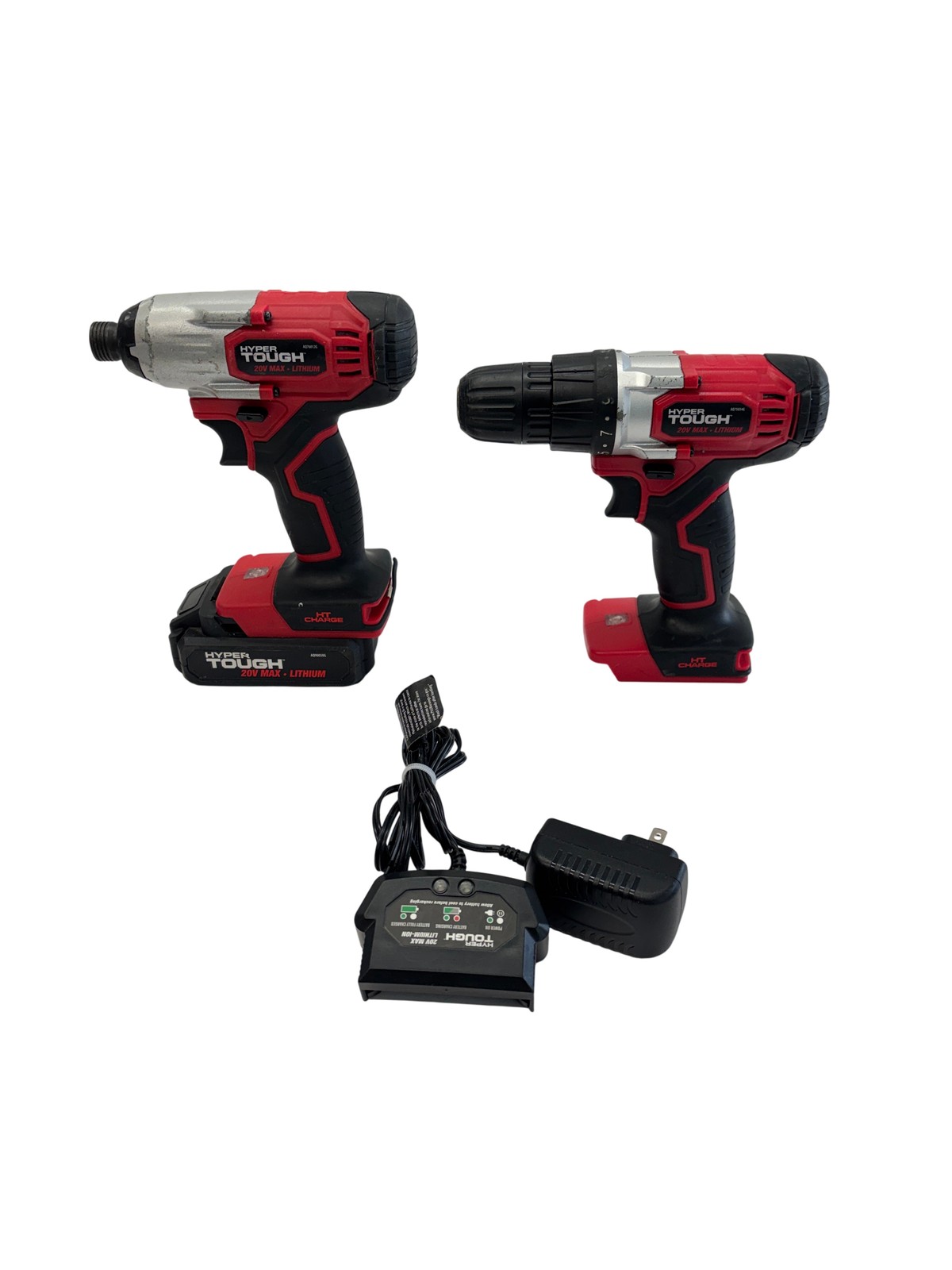 Hyper Tough AQ75034G 20V 3/8" Drill AQ76012 20V 1/4" Impact Driver