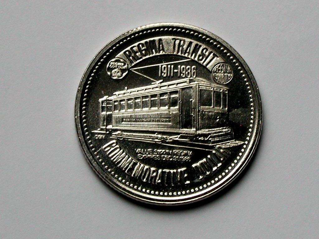 Regina SK CANADA 1986 Victoria Trade DOLLAR Token with Transit Trolley Streetcar