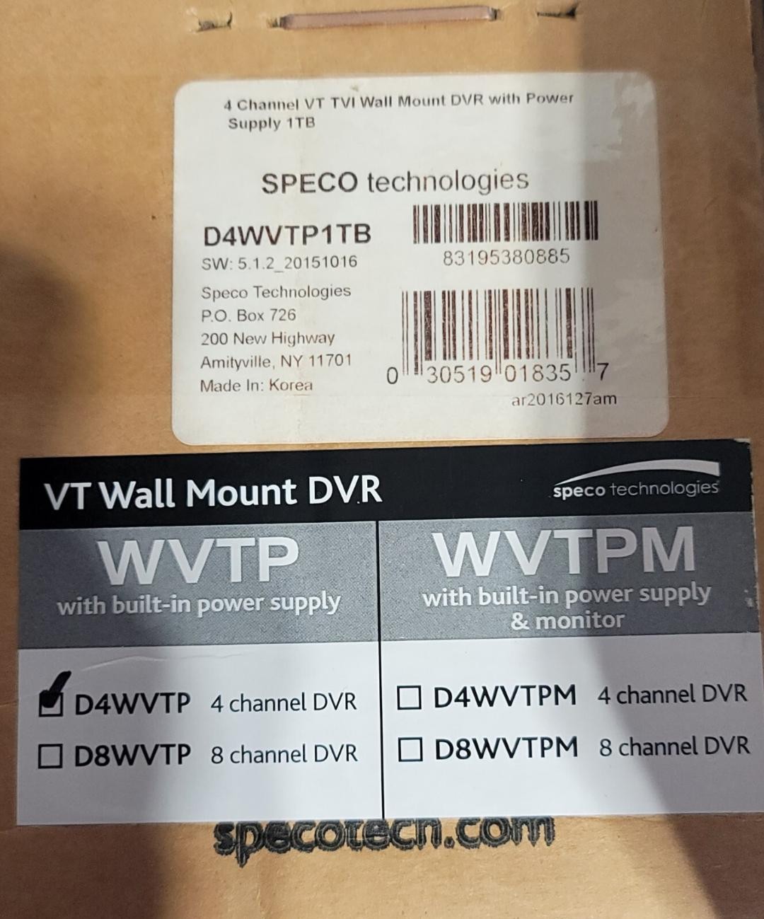 Speco TechnologiesSpeco Tech H.264 Multi-Channel Covert VT Wall Mount DVR D4WVTP