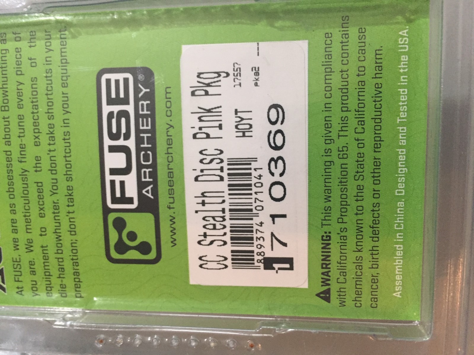 Fuse Archery Custom Accessories CC Stealth Disc You choose color
