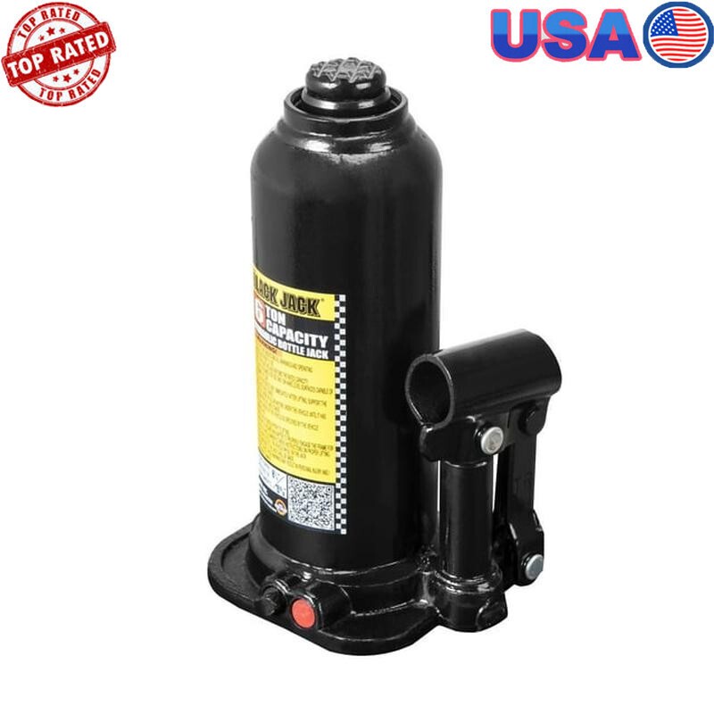 6 Ton Welded Steel Bottle Jack Adjustable Height Lifting Range 8-1/4 to 15-15/16