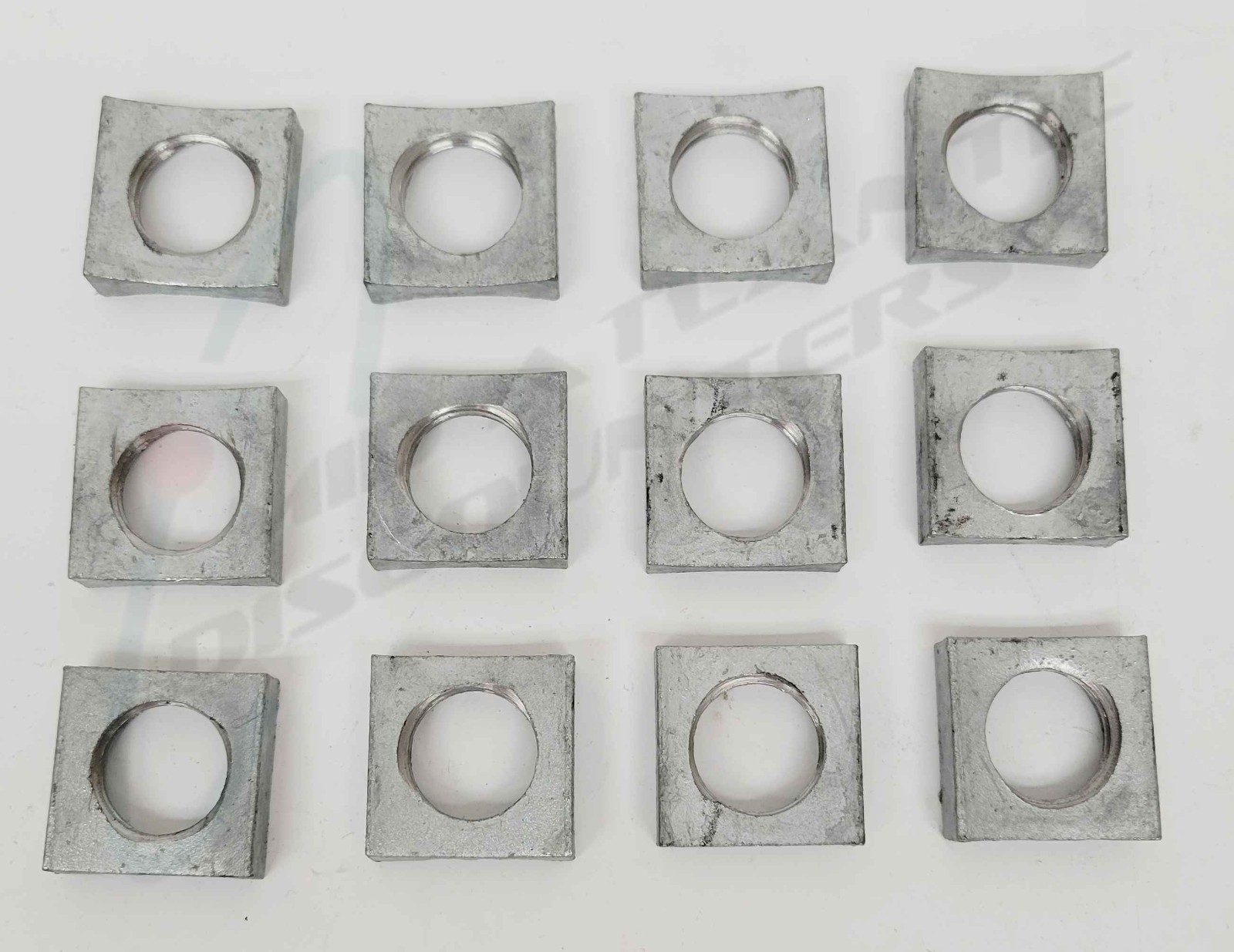Lot of 12, 1-8 MF 1 Locknut Concave Square Galvanized