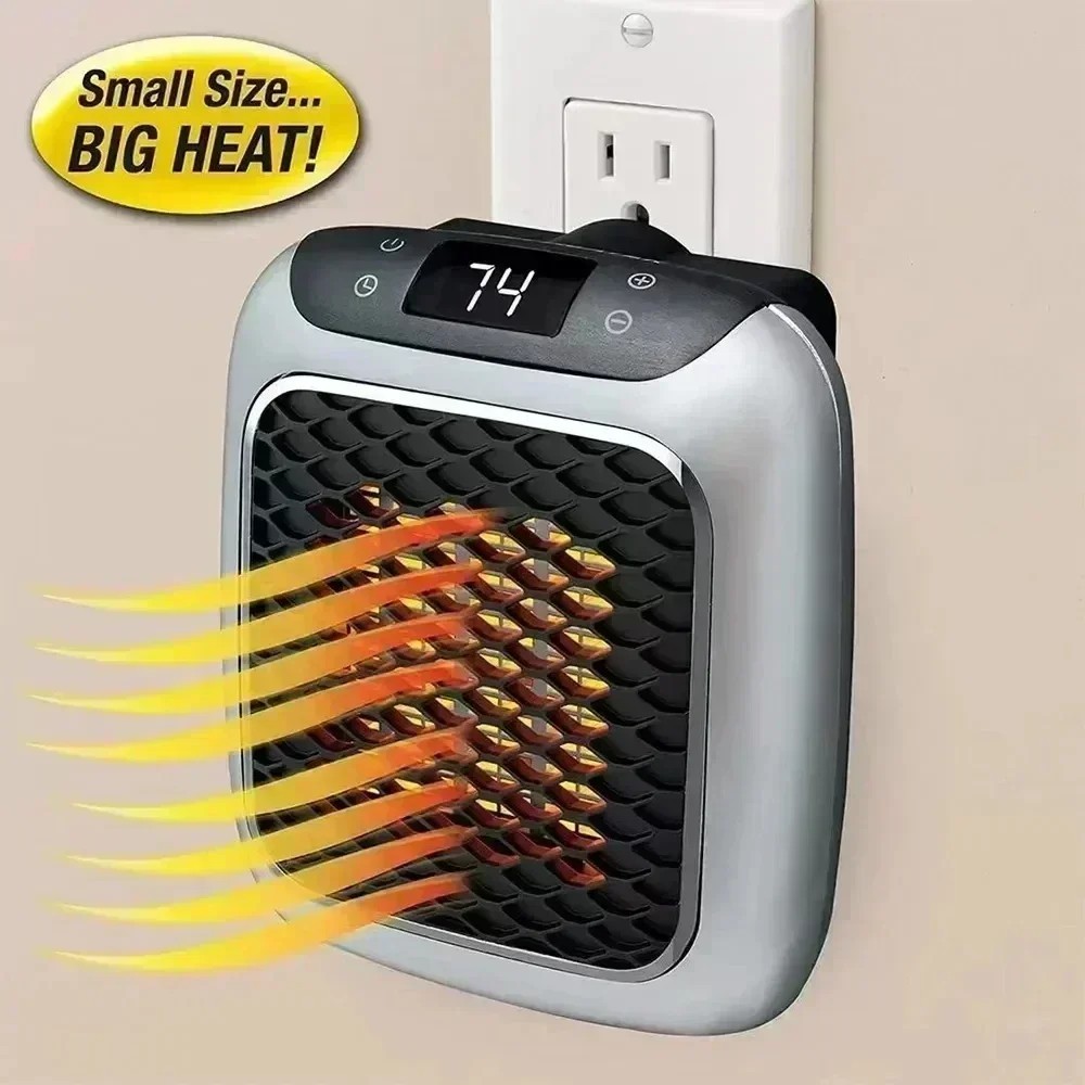 800W Mini Electric Heater PTC Ceramic Wall Mounted Bathroom Heater Remote