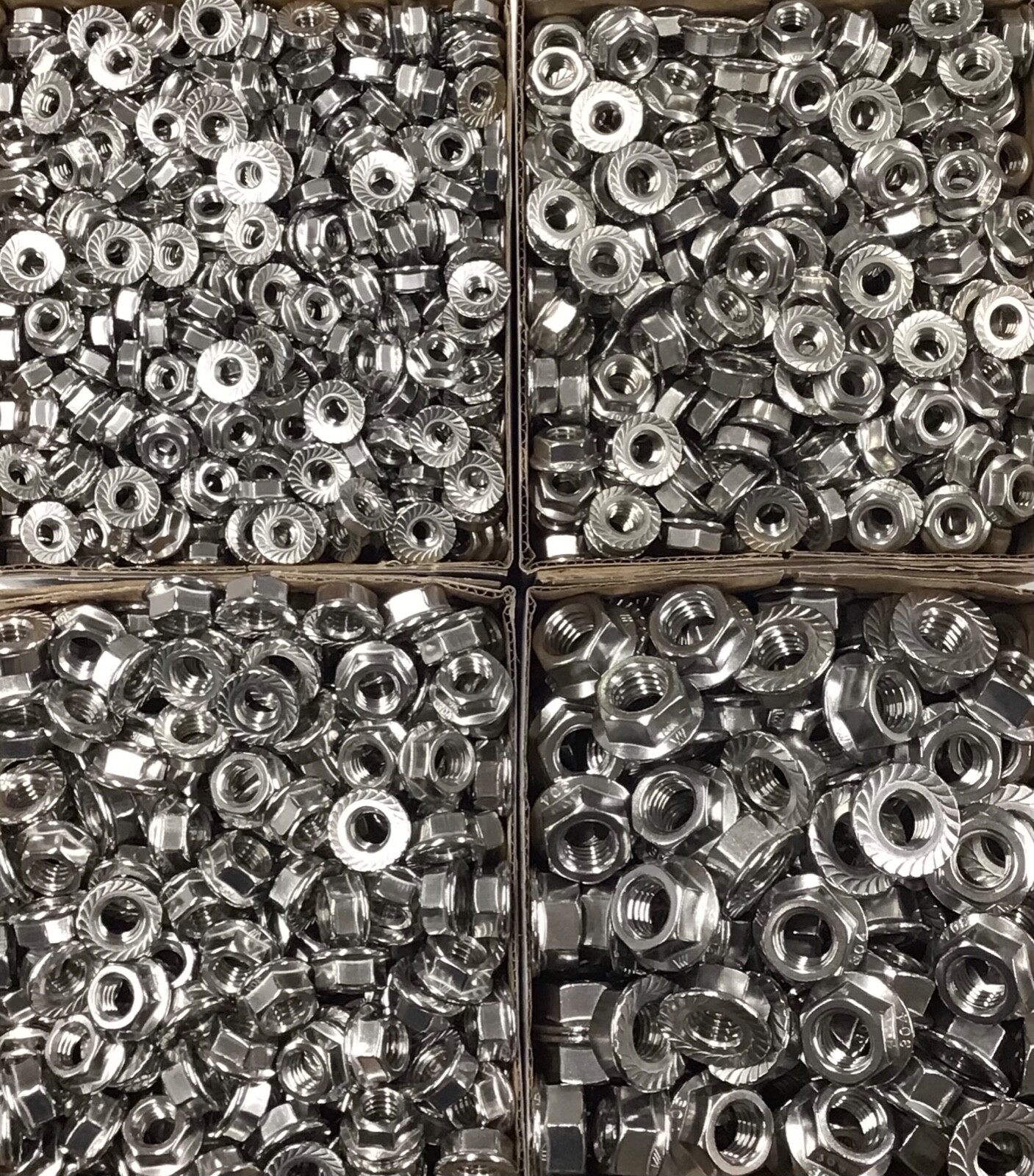 Flange Nuts Stainless Steel, Serrated Base for Locking Main Sizes Available