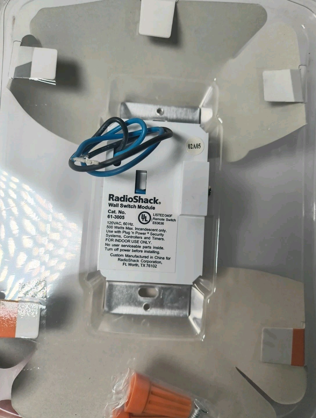 RadioShack Wall Switch Module Remote Controlled 61-3005 NIOB