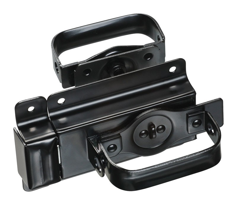 National Hardware 3.62in. H X 6.25in W X 7.33in. L Black Steel Handed Gate Latch