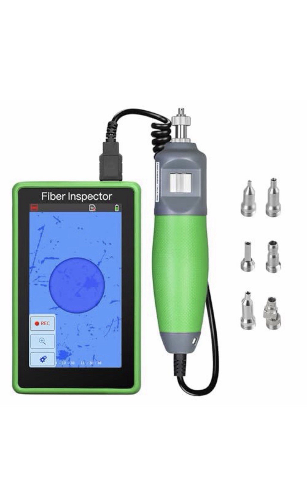 A-600 5-inch Touch Screen 400X Fiber Optic Microscope SCUPC FCUPC STUPC LCUPC