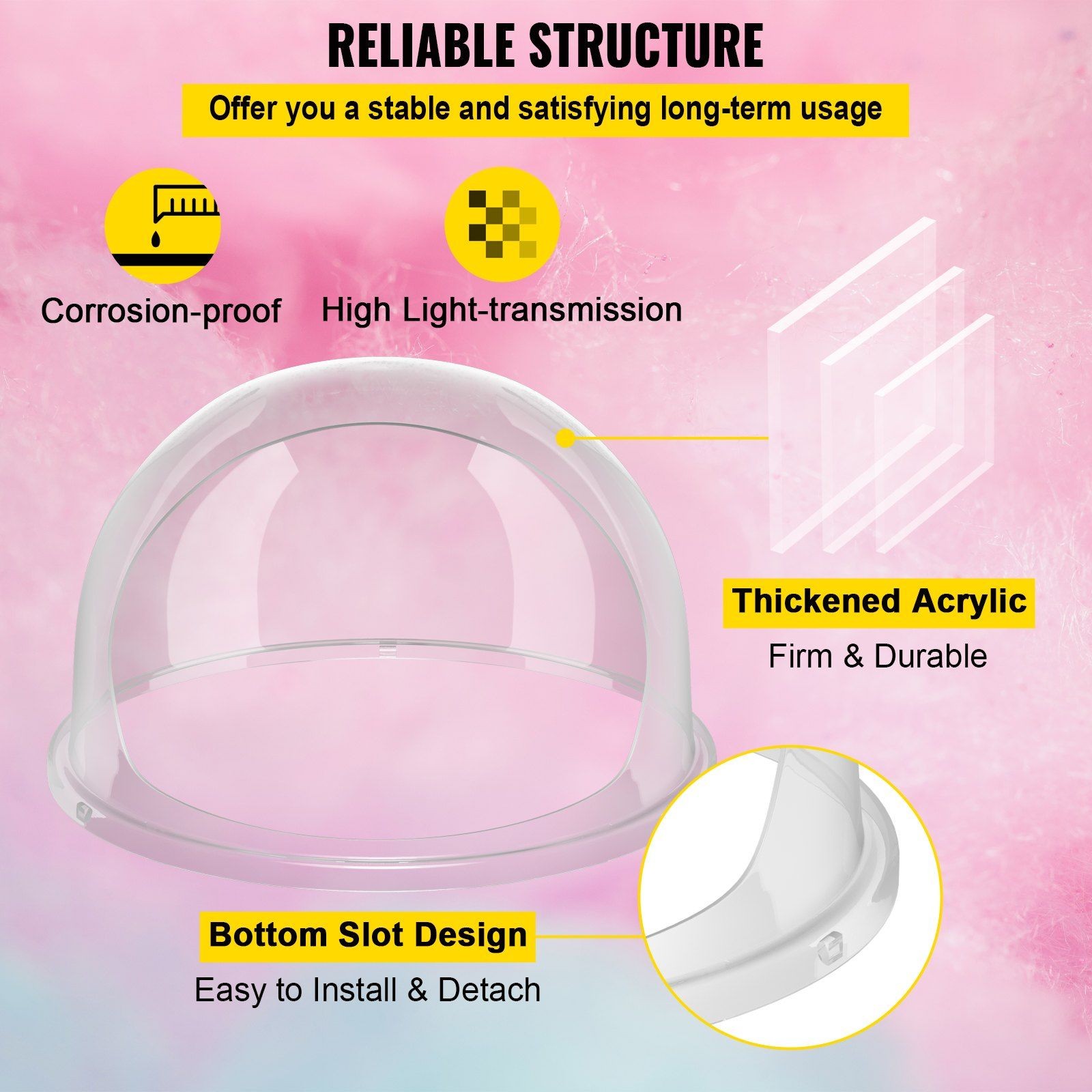 Protective 20.5in Transparent Dome for Mobile Candy Vendor Setup