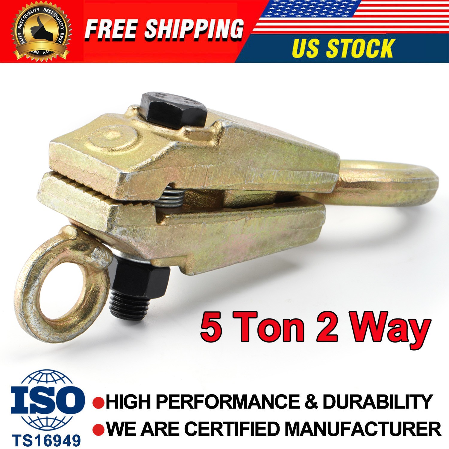 5 Ton 2 Way Auto Body Repair Pull Clamp Frame Back Dent Puller Self-tightening