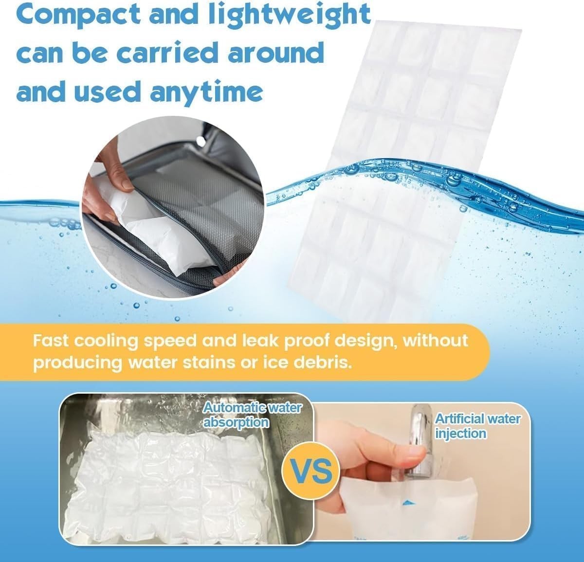 Ice Sheets for Coolers Reusable - Ice Pack Sheets - Ice Mat with Flexible 96 Ice