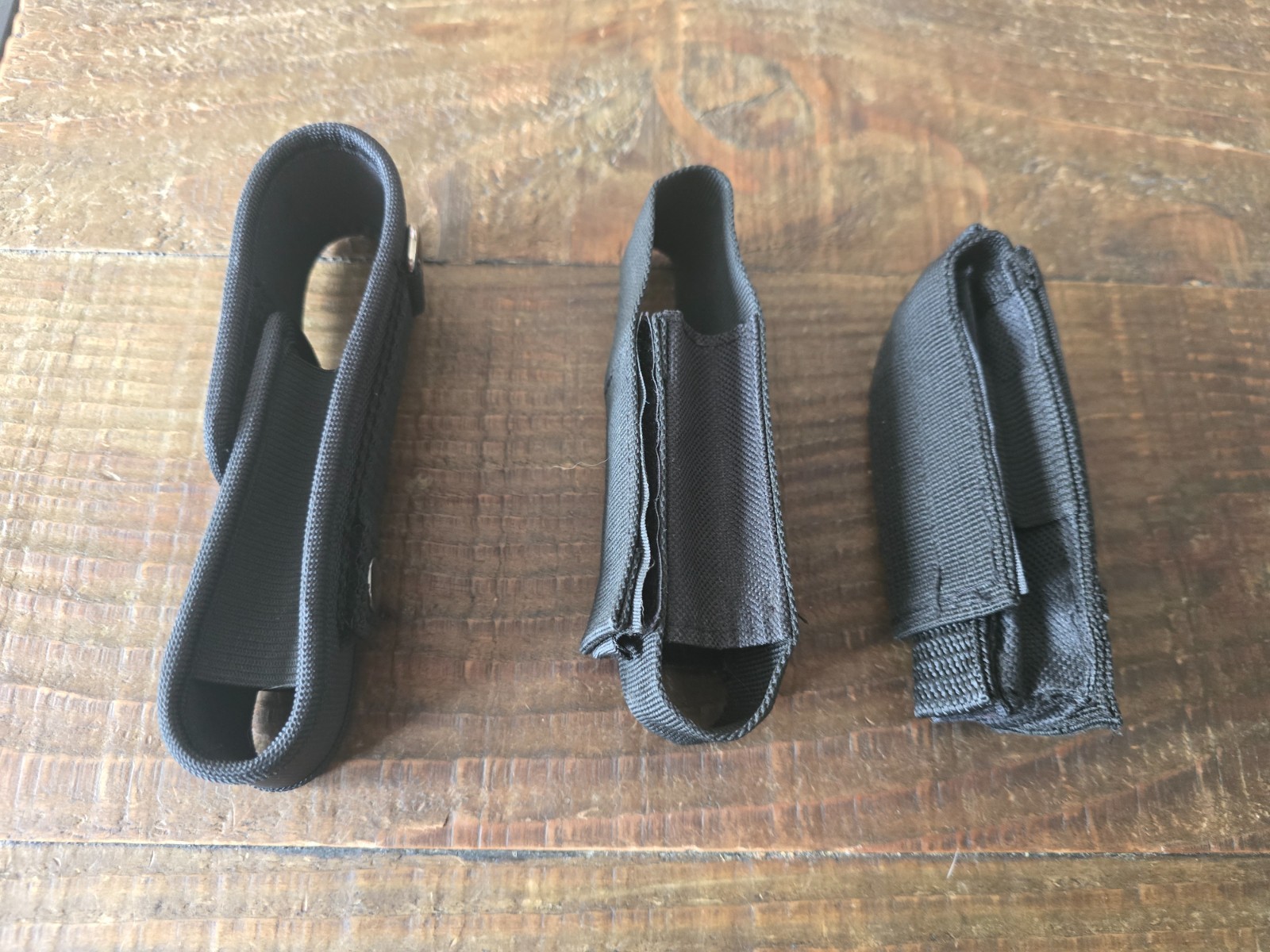 Lot of 3 - Multitool flashlight nylon pouch - BLack Various Sizes